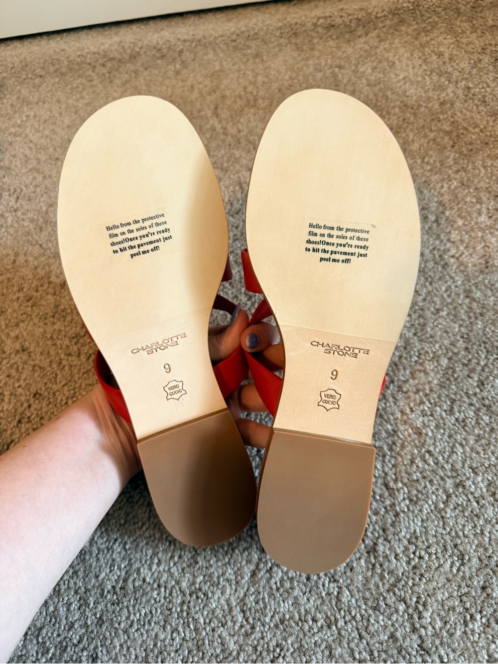 NIB Charlotte Stone Marva Sandals in Rouge Red Size 9 - Picture 2 of 7